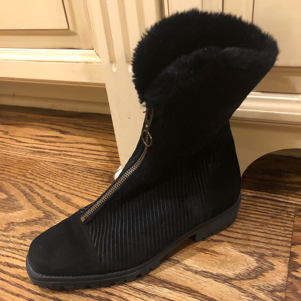 Aquatalia Black Suede All Weather Booties